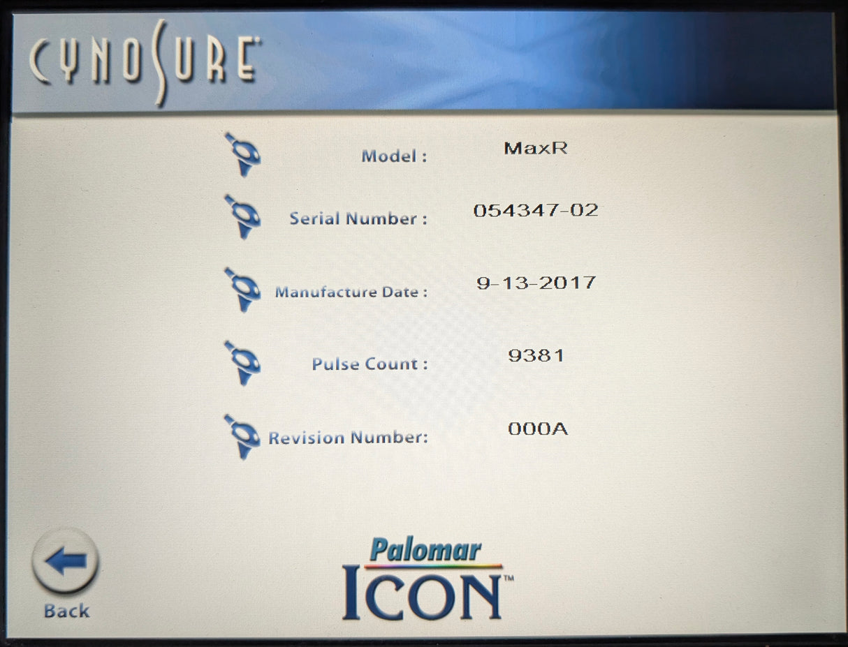 2017 Palomar Cynosure Icon MaxR Applicator PC: 9600