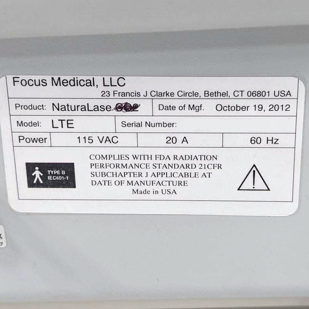 2012 Focus Medical NaturaLase PARTS ONLY