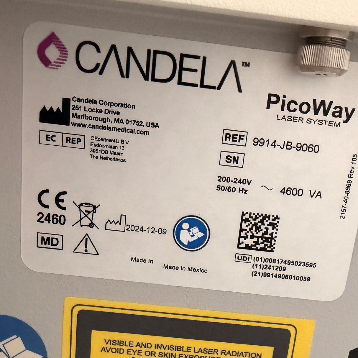 2024 Candela PicoWay 532/1064nm Zoom + 730nm Handpiece
