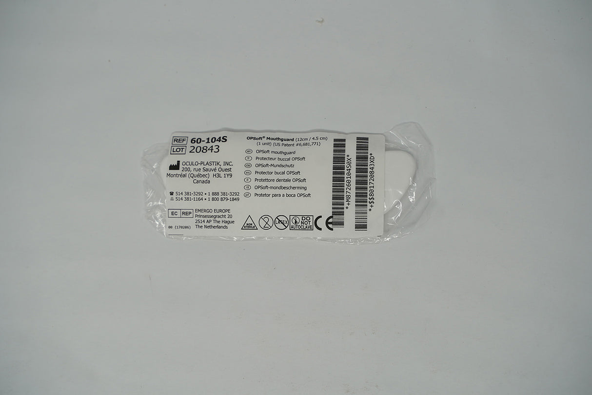 Oculo-Plastik 60-104S Mouth Guards LaserSecure OPSoft