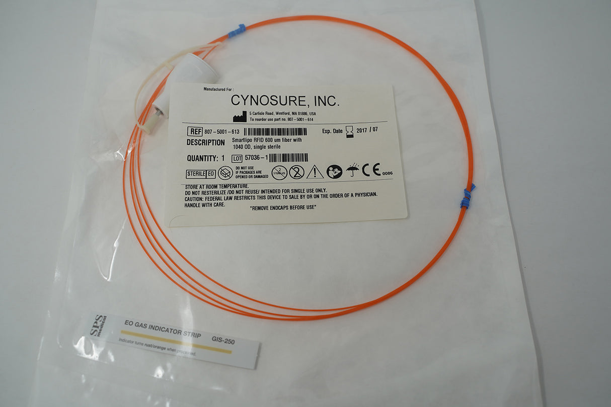 Cynosure SmartLipo RFID 600um Orange Laser Fiber OD 1040 807-5001-613