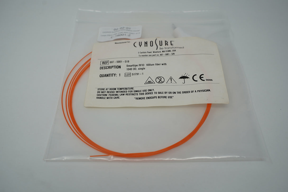 Cynosure SmartLipo RFID 600um Orange Laser Fiber OD 1040 807-5001-613