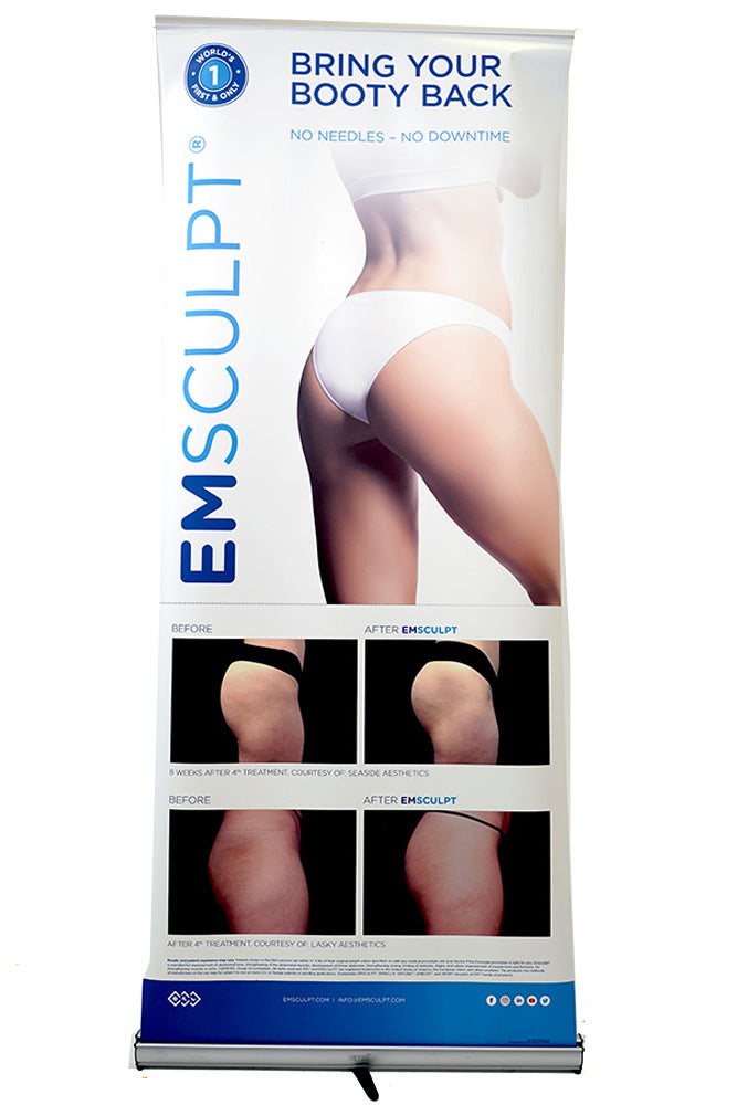 BTL Aesthetics Emsculpt "Bring Your Booty Back" Retractable Banner