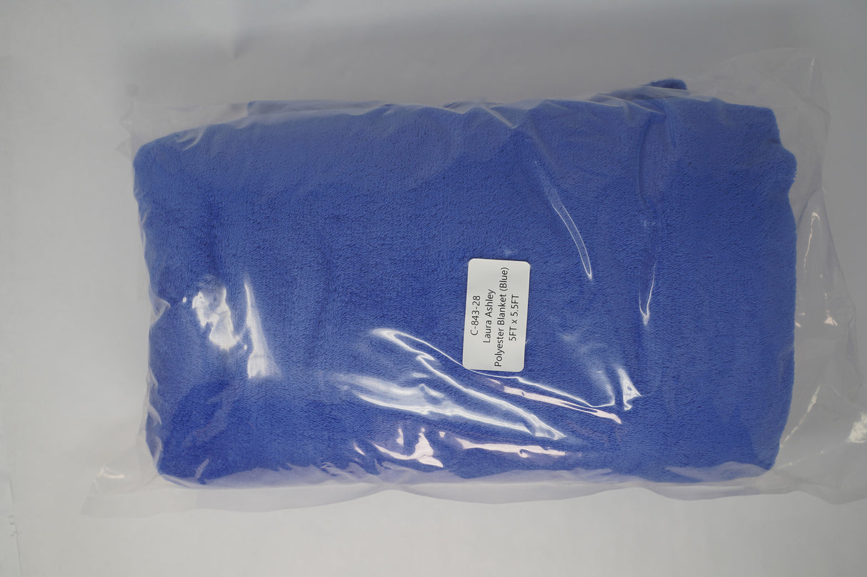 Laura Ashley Polyester Blanket (Blue) 5FT x 5.5FT