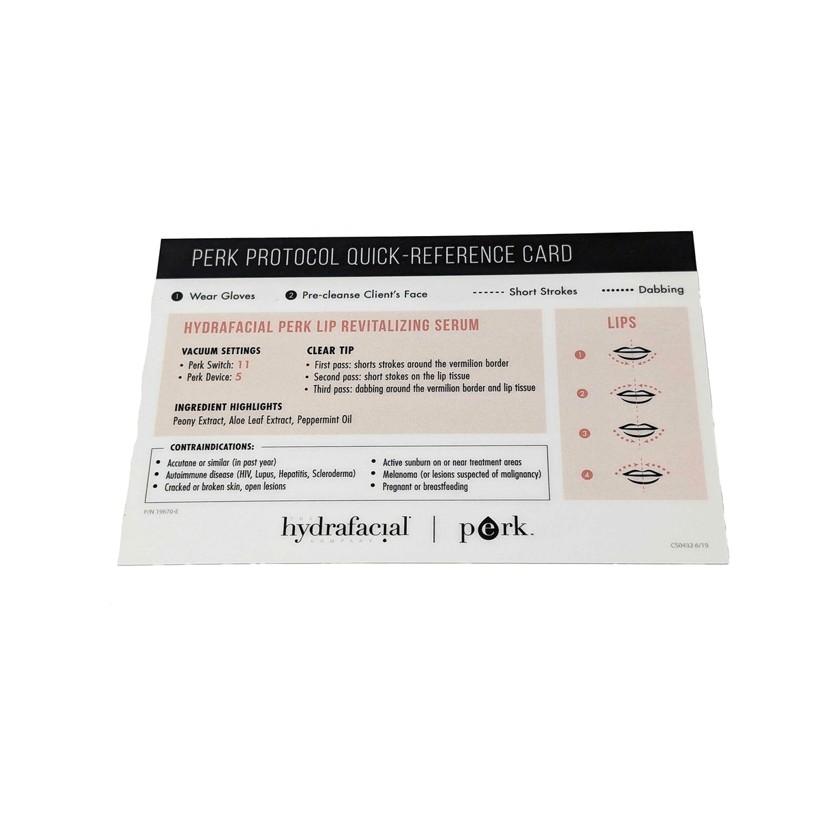 Hydrafacial Perk Protocol EyeQuick Reference Card Each PN: 19670-E