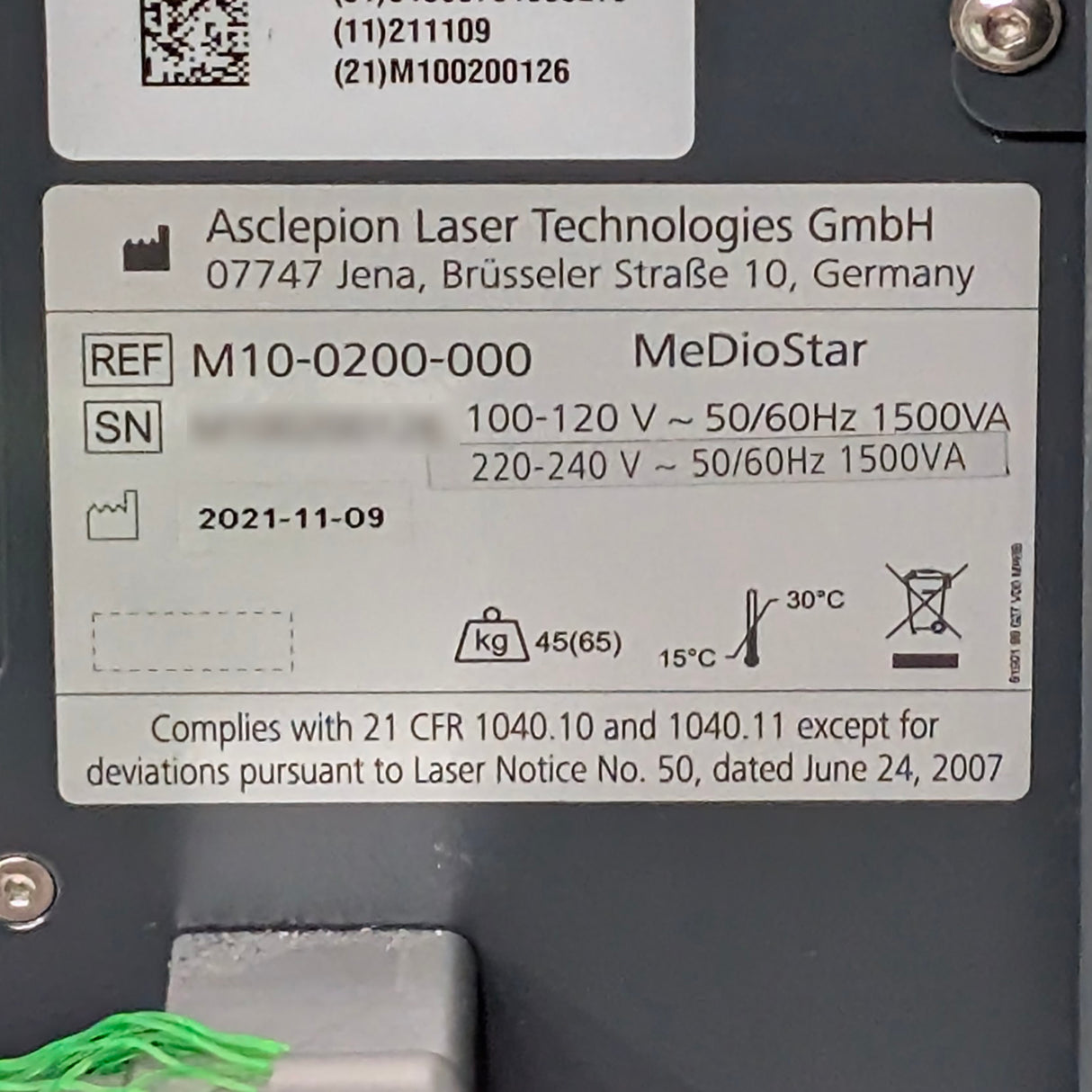 2021 Asclepion / Astanza MeDioStar Laser System – Pre-Owned