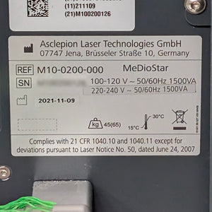 2021 Asclepion / Astanza MeDioStar Laser System – Pre-Owned