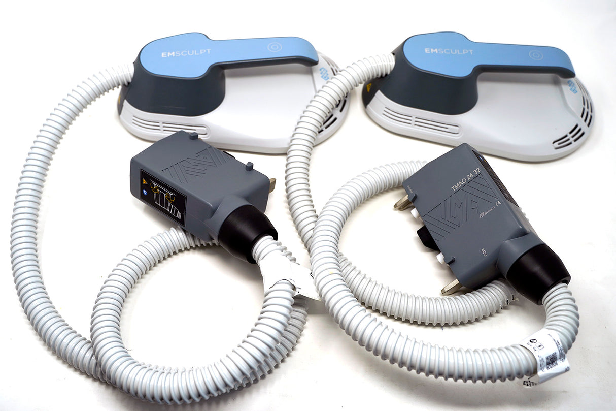 BTL Emsculpt Classic Abdominal Paddle set w/ 301 Treatment Cycle card & Velcro straps