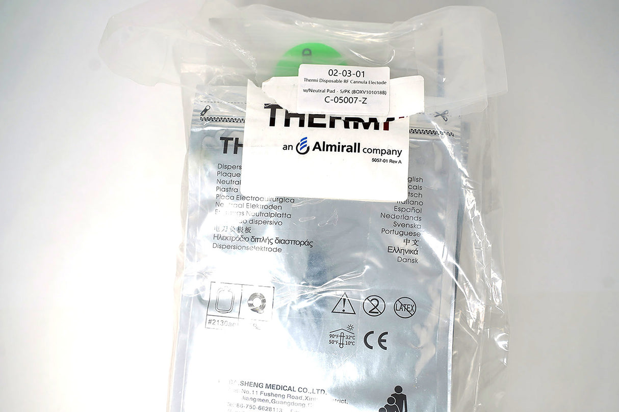 Thermi Disposable RF Cannula Electrode w/Neutral Pad - 5/PK