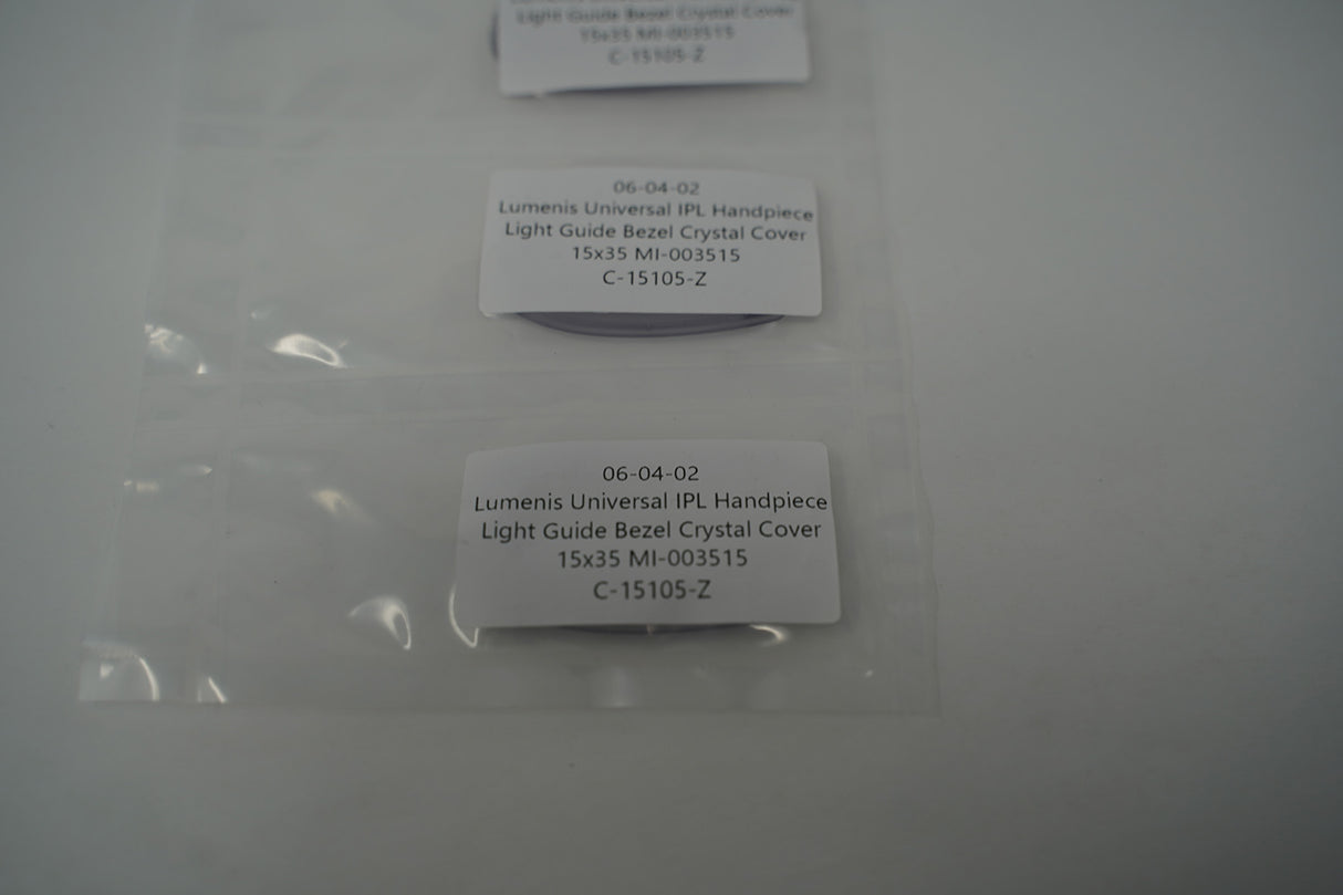 Lumenis Universal IPL Handpiece Light Guide Bezel Crystal Cover 15x35 MI003515