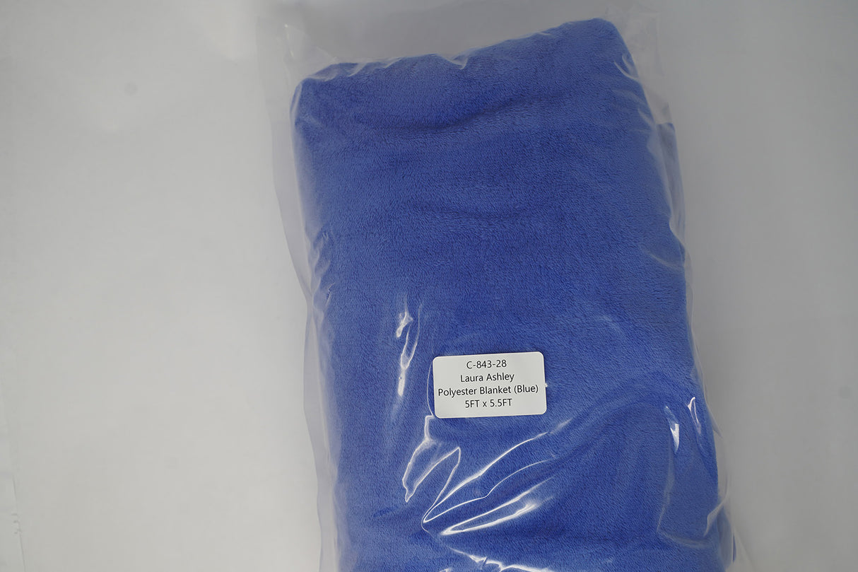 Laura Ashley Polyester Blanket (Blue) 5FT x 5.5FT